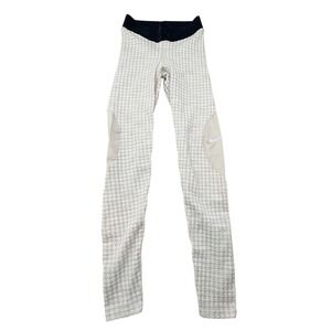 Nike Pro Hyperwarm Women Small Cream Black Textured Thermal Training Leggings